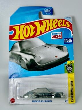 Hot Wheels Expirimotors Porsche 911 Carrera Silver Key Chain Special Feature NEW